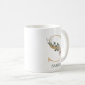 Mug S Monogramme Floral Personnalisé (Devant droit)