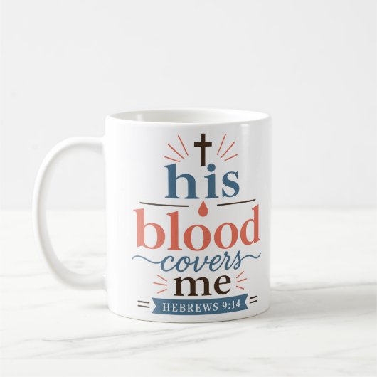 Mug Sa citation classique de foi chrétienne Son Sang M (Gauche)