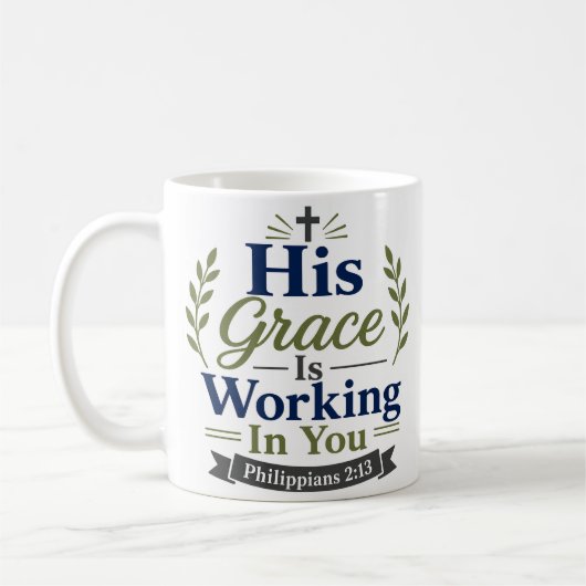 Mug Sa Grâce Œuvre En Vous Citation Scripturaire (Gauche)