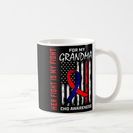 Mug Sa lutte grand-mère sensibilisation Chd drapeau am (Droite)