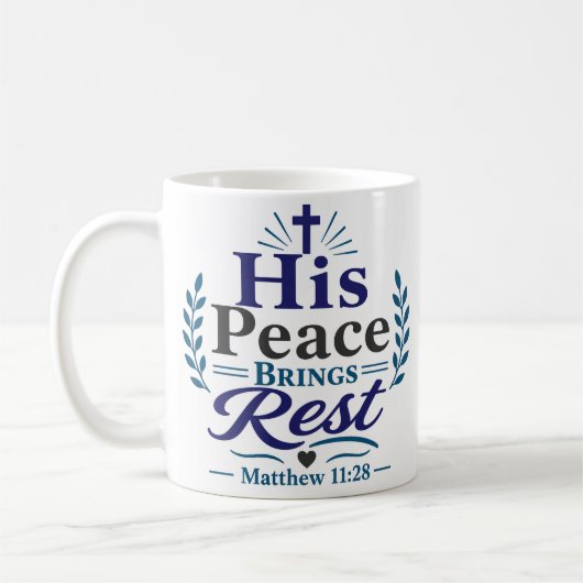 Mug Sa Paix Apporte du Repos Citation de Dévotion Mati (Gauche)