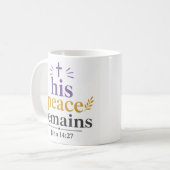 Mug Sa Paix Reste Typographie Chrétienne Des Écritures (Devant gauche)