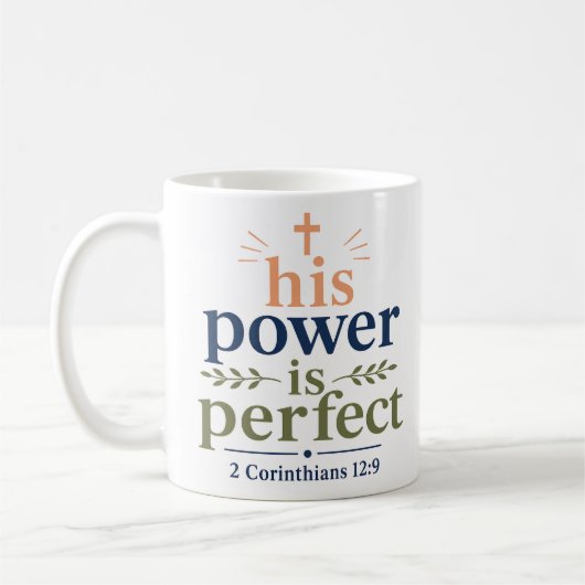 Mug Sa Puissance Est Parfaite Typographie Chrétienne M (Gauche)