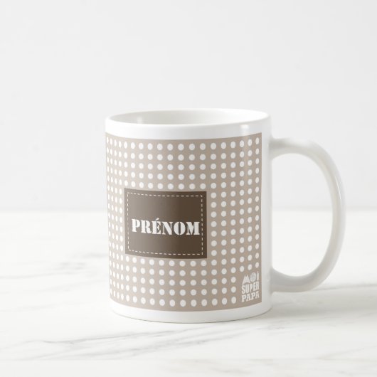 Mug sable à personnaliser - Moi Super Papa (Droite)