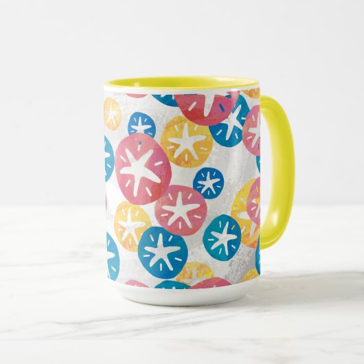 Mug Sable Dollar Jaune Rouge Bleu Motif (Devant droit)