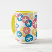 Mug Sable Dollar Jaune Rouge Bleu Motif (Devant gauche)