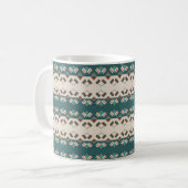 Mug Sac à main quadrillé sarcelle et marron (Devant gauche)