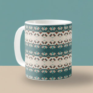 Mug Sac à main quadrillé sarcelle et marron