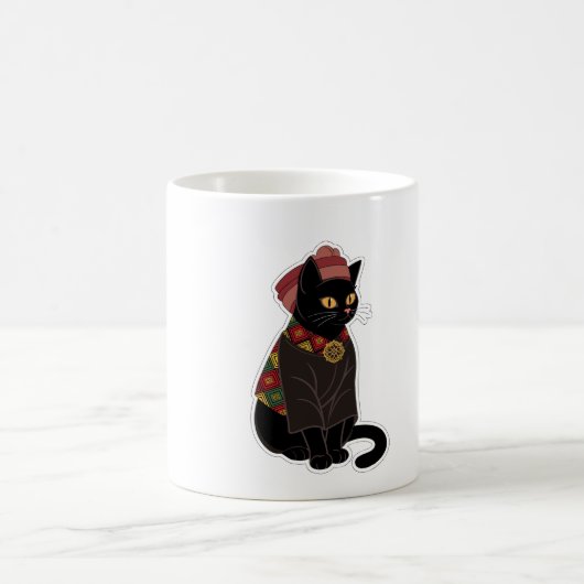 Mug Sac à main tribal chef chat noir (Centre)