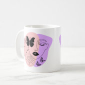 Mug Sac d'alimentation réutilisable abstrait minimalis (Devant gauche)