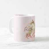 Mug Sac floral à pétales de rose rose poudré (Devant gauche)