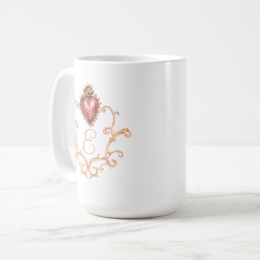 Mug Sacré Coeur Baroque Monogramme (Devant gauche)