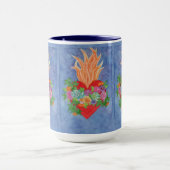 Mug Sacré Coeur de Jésus Aquarelle bleu Cadeau (Centre)