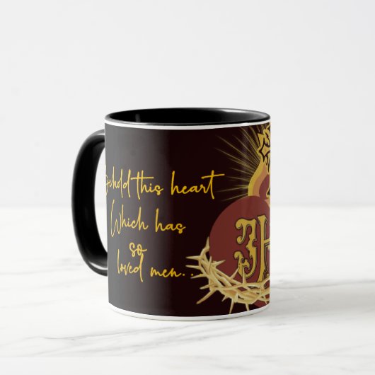 Mug Sacré Coeur de Jésus Miséricorde religieuse divine (Devant gauche)