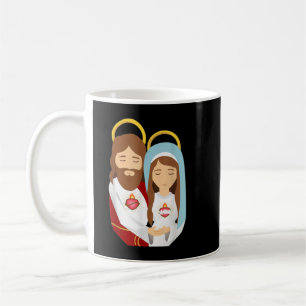 Mug Sacré Coeur et Immaculé Coeur Image Jésus et