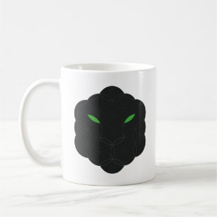 Mug Sacré Jaguar - Visage de la Vie, Noir.