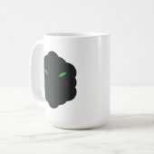 Mug Sacré Jaguar - Visage de la Vie, Noir. (Devant gauche)