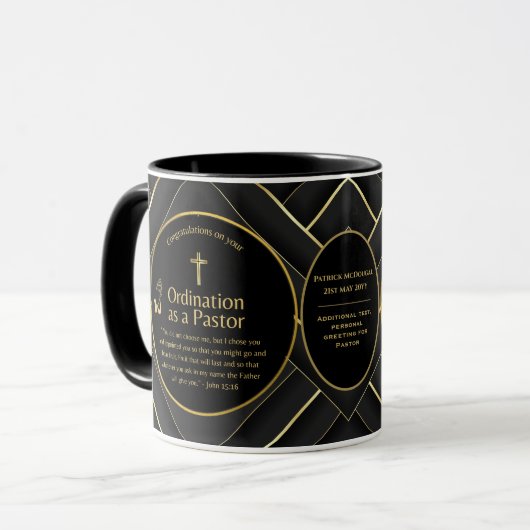 Mug Sacré Prêtre Cadeau Pasteur diacre Ordination pers (Devant gauche)
