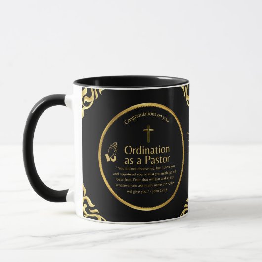 Mug Sacré Prêtre Cadeau Pasteur diacre Ordination pers (Gauche)