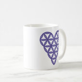 Mug Sacred Heart - Coeur de vie, 3D/Bleu. (Devant droit)