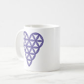 Mug Sacred Heart - Coeur de vie, 3D/Bleu. (Devant gauche)