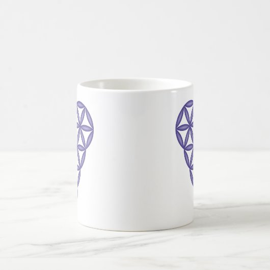 Mug Sacred Heart - Coeur de vie, 3D/Bleu. (Centre)