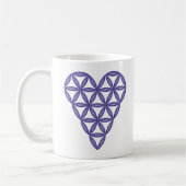 Mug Sacred Heart - Coeur de vie, 3D/Bleu. (Gauche)