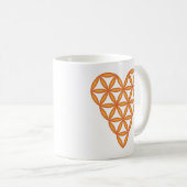 Mug Sacred Heart - Coeur de vie, 3D/Orange. (Devant droit)
