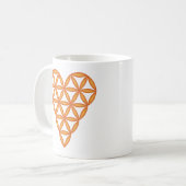 Mug Sacred Heart - Coeur de vie, 3D/Orange. (Devant gauche)