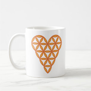 Mug Sacred Heart - Coeur de vie, 3D/Orange.