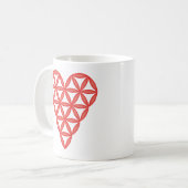 Mug Sacred Heart - Coeur de vie, 3D/Rouge. (Devant gauche)