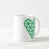Mug Sacred Heart - Coeur de vie, 3D/Vert. (Devant droit)