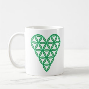 Mug Sacred Heart - Coeur de vie, 3D/Vert.