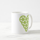 Mug Sacred Heart - Coeur de vie, 3D/Vert 01. (Devant droit)