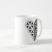 Mug Sacred Heart - Coeur de vie, Dual-Wh/Bl. (Devant droit)