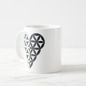 Mug Sacred Heart - Coeur de vie, Dual-Wh/Bl. (Devant gauche)