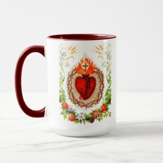 Mug Sacred Heart of Jesus Detente Orthodox Icon (Gauche)