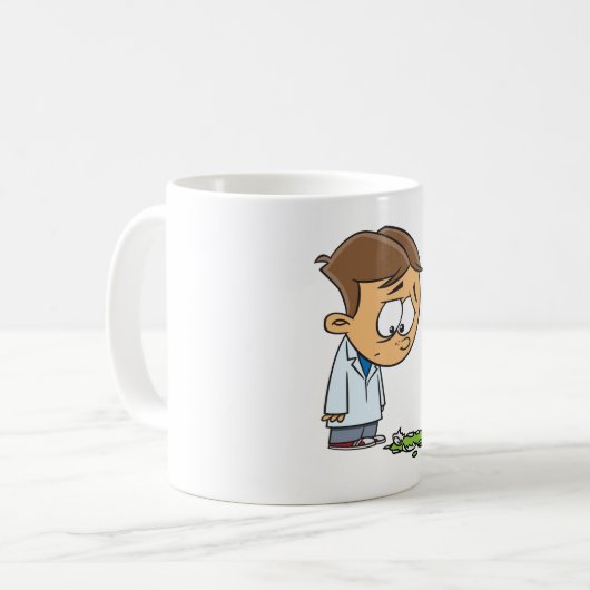 Mug Sad Boy Scientist avec Broken Experiment (Devant gauche)