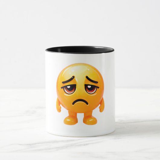 Mug Sad Yellow Smiley Illustration (Centre)