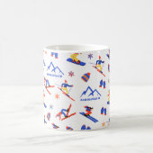 Mug Saddleback Mountain Maine Ski Motif de snowboard (Centre)