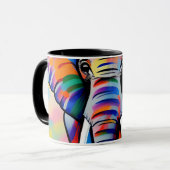 Mug Safari africain coloré éléphant (Devant gauche)