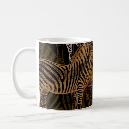 Mug Safari africain : Zebra Vintage Design (Gauche)