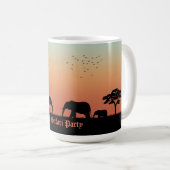 Mug Safari Afrique Sunset Elephant Silhouette (Devant droit)