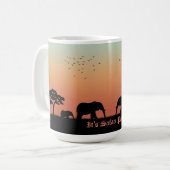 Mug Safari Afrique Sunset Elephant Silhouette (Devant gauche)