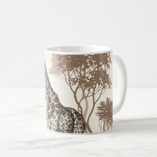 Mug Safari Coucher de soleil Giraffe Paysage naturel (Devant droit)