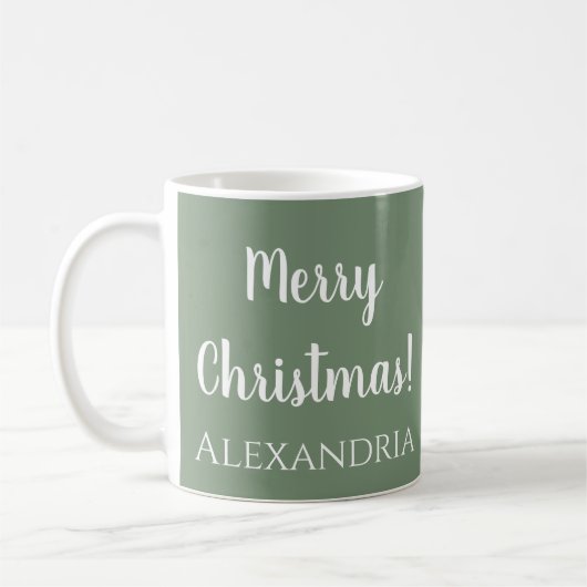 Mug Sage de Noël personnalisé vert (Gauche)