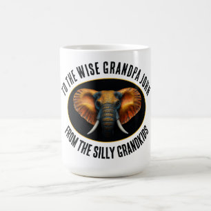 Mug Sage Éléphant Oreilles Dorées Peinture Artistique