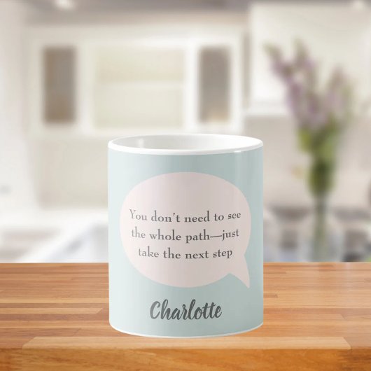 Mug Sage green blush pink inspirational goal quote
