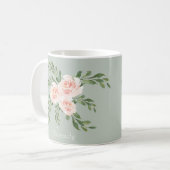 Mug Sage Green Blush Sérénité Typographie aquarelle (Devant gauche)