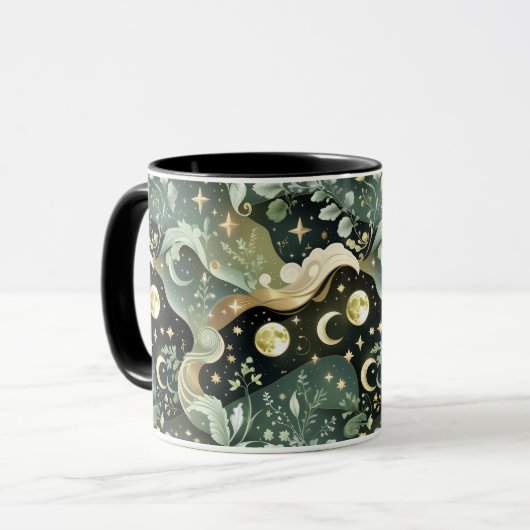 Mug – Sage Green Celestial Moon (Devant gauche)